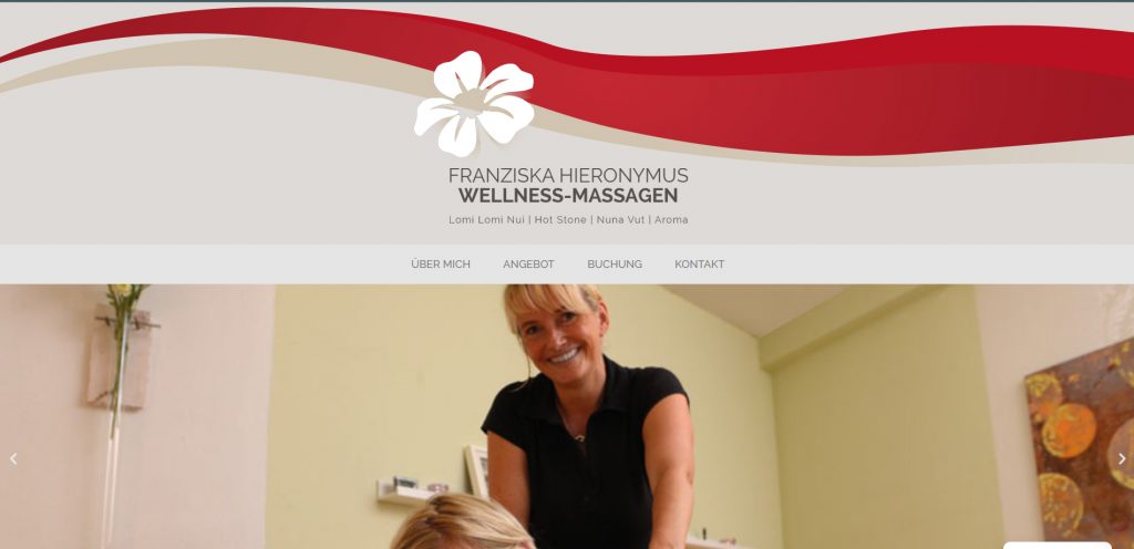 Screenshot Franziska Hieronymus Wellness-Massagen